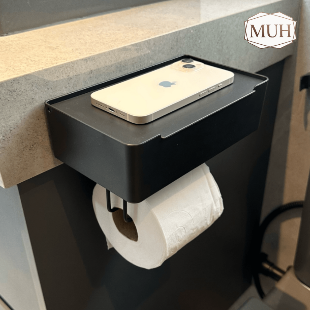 Suporte Papel Higiênico com Porta Objetos 3M Preto