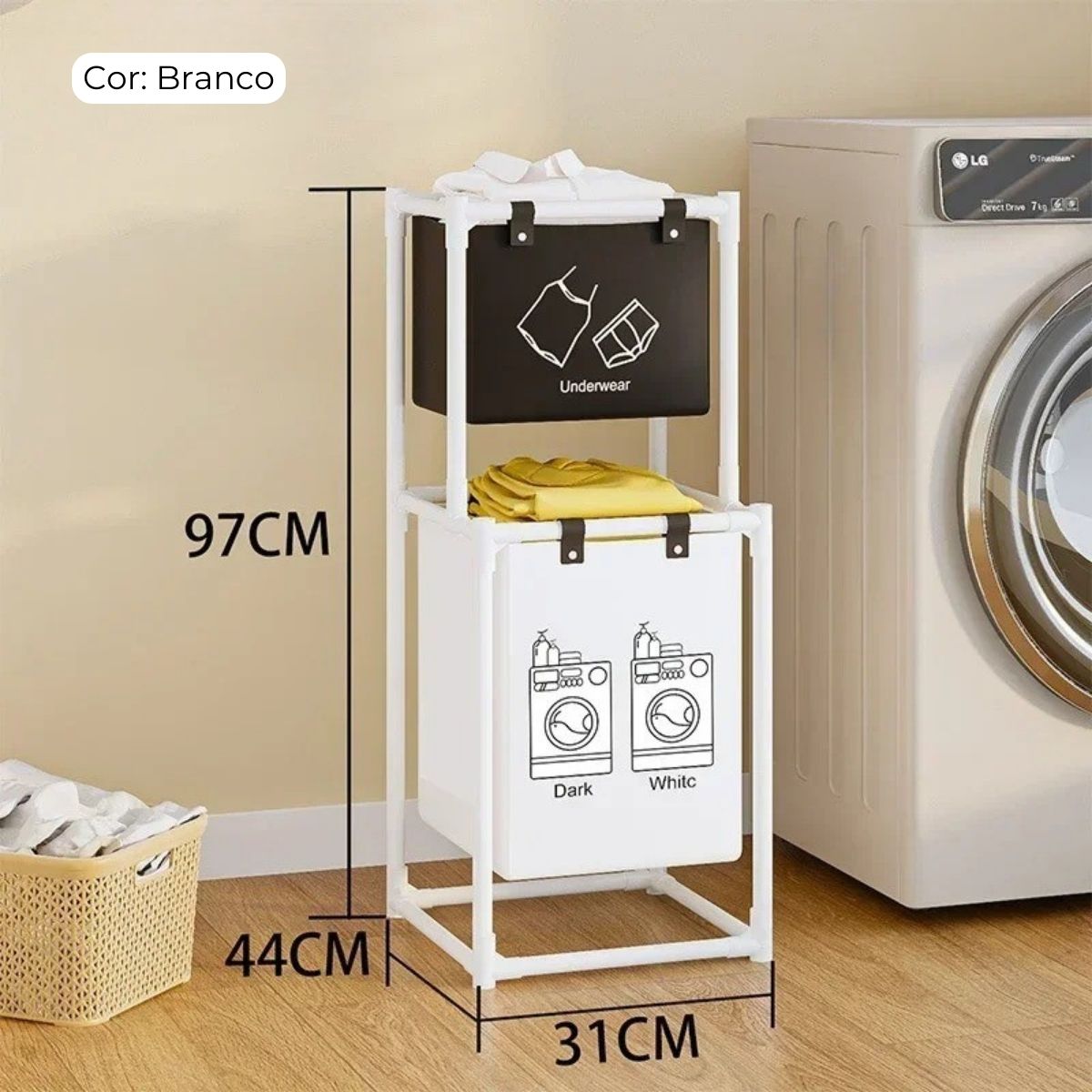 Cesto Roupa Suja Duplo Multiuso Organizador Prático Grande