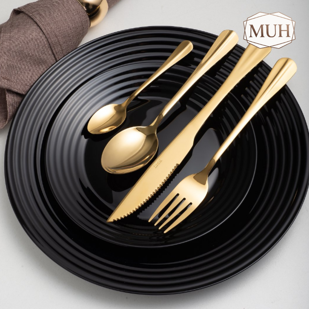 Faqueiro Dourado Aço Inox 24 Peças