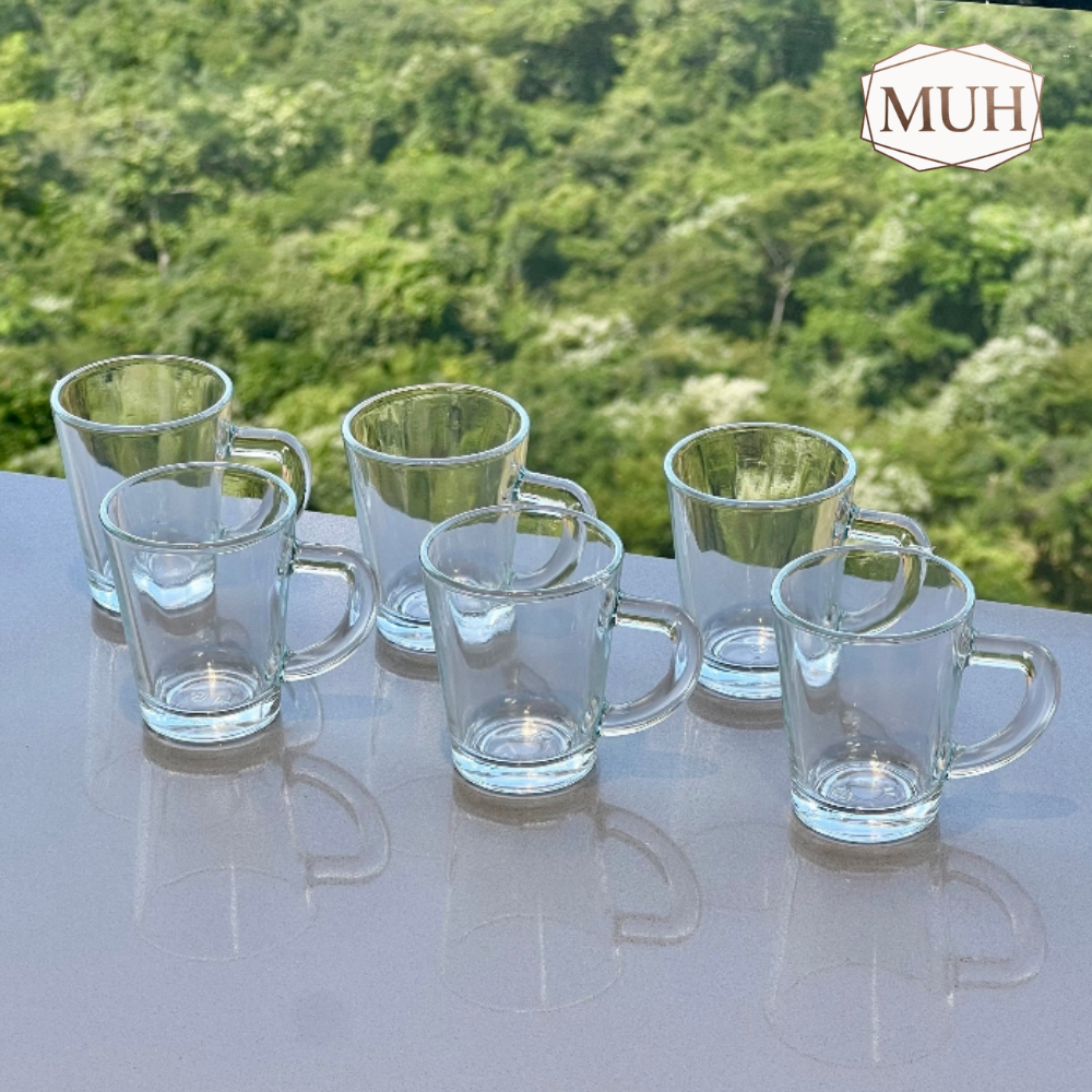 Jogo 6 Canecas de Café Lisa de Vidro 70ml