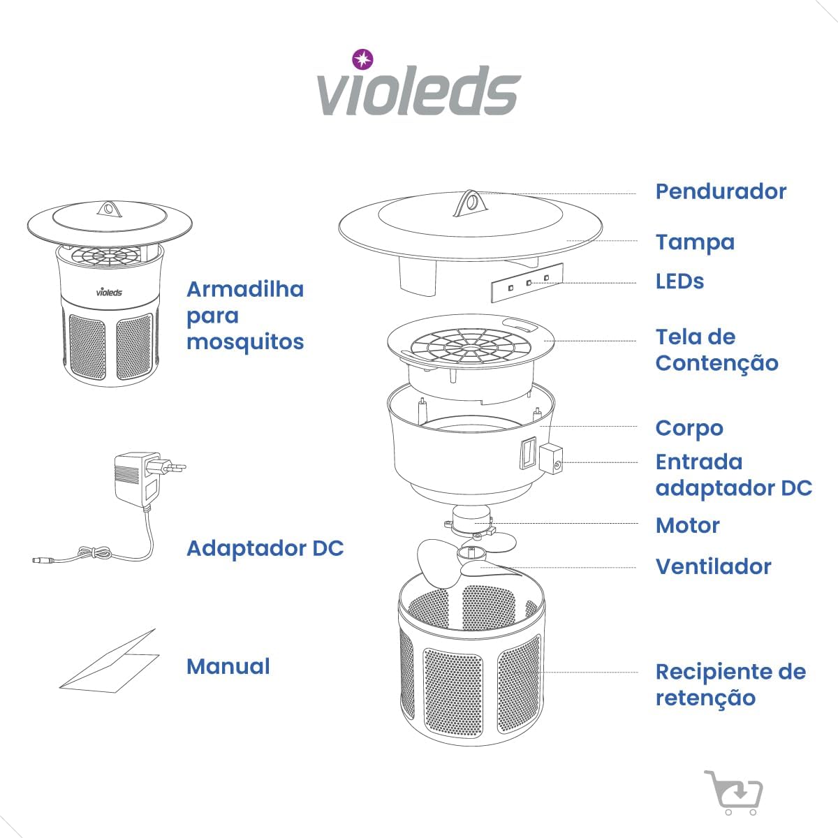 Armadilha Eletrônica para Mosquitos MOSCLEAN.