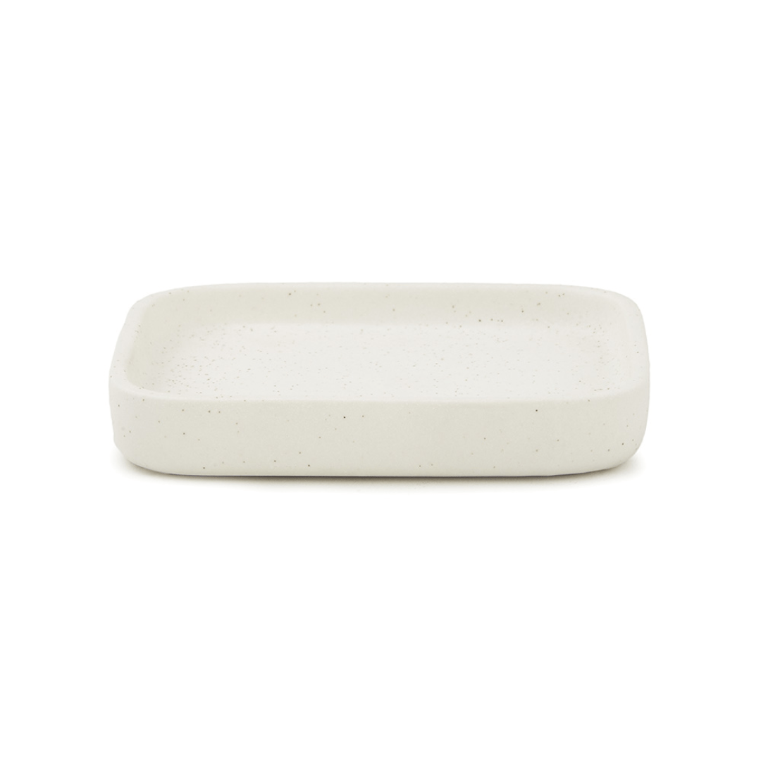 Jogo para Banheiro em Cerâmica Off White 3 Peças