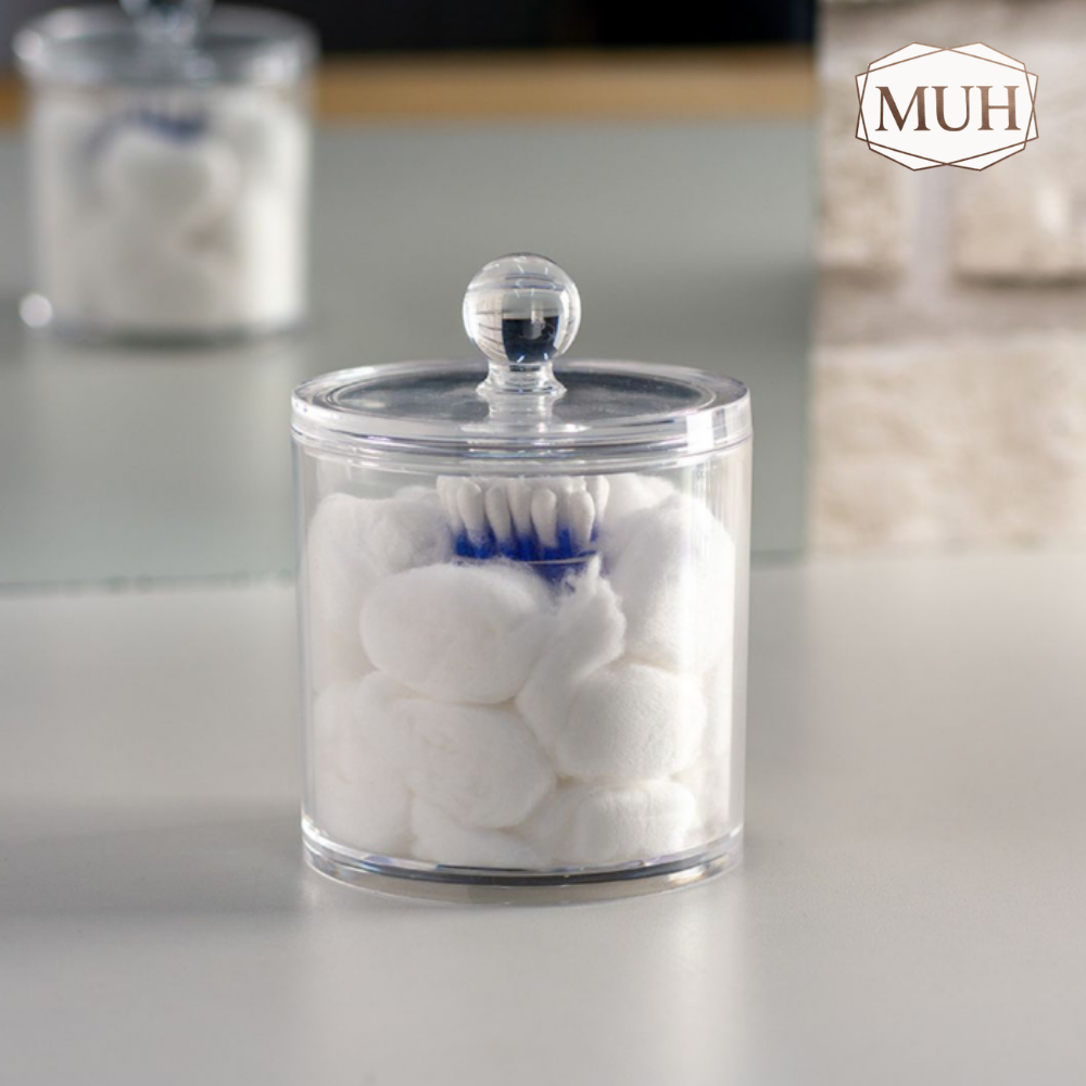 Porta Algodão e Cotonete de Acrilico 13cm