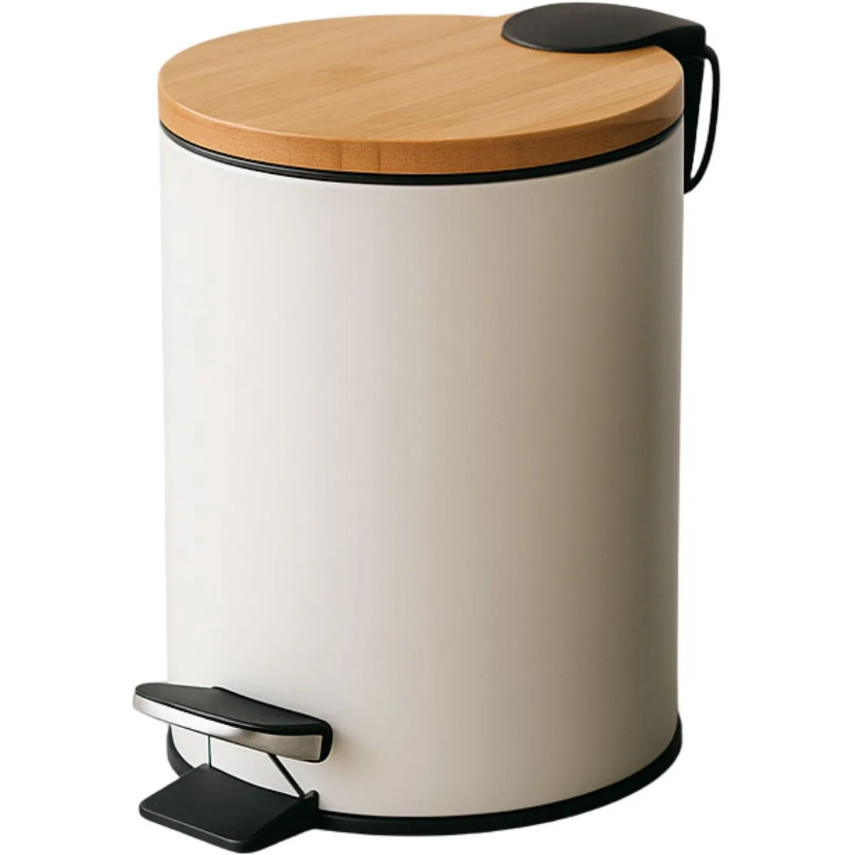 Lixeira VitaClean Premium 5L - Inox com Tampa Bambu