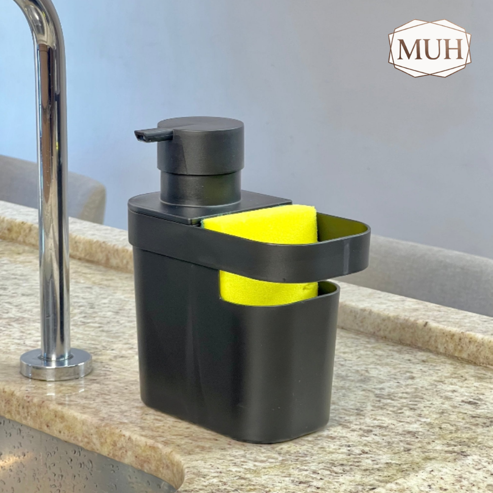 Dispenser Porta Detergente e Organizador de Pia Trium Preto 650 Ml