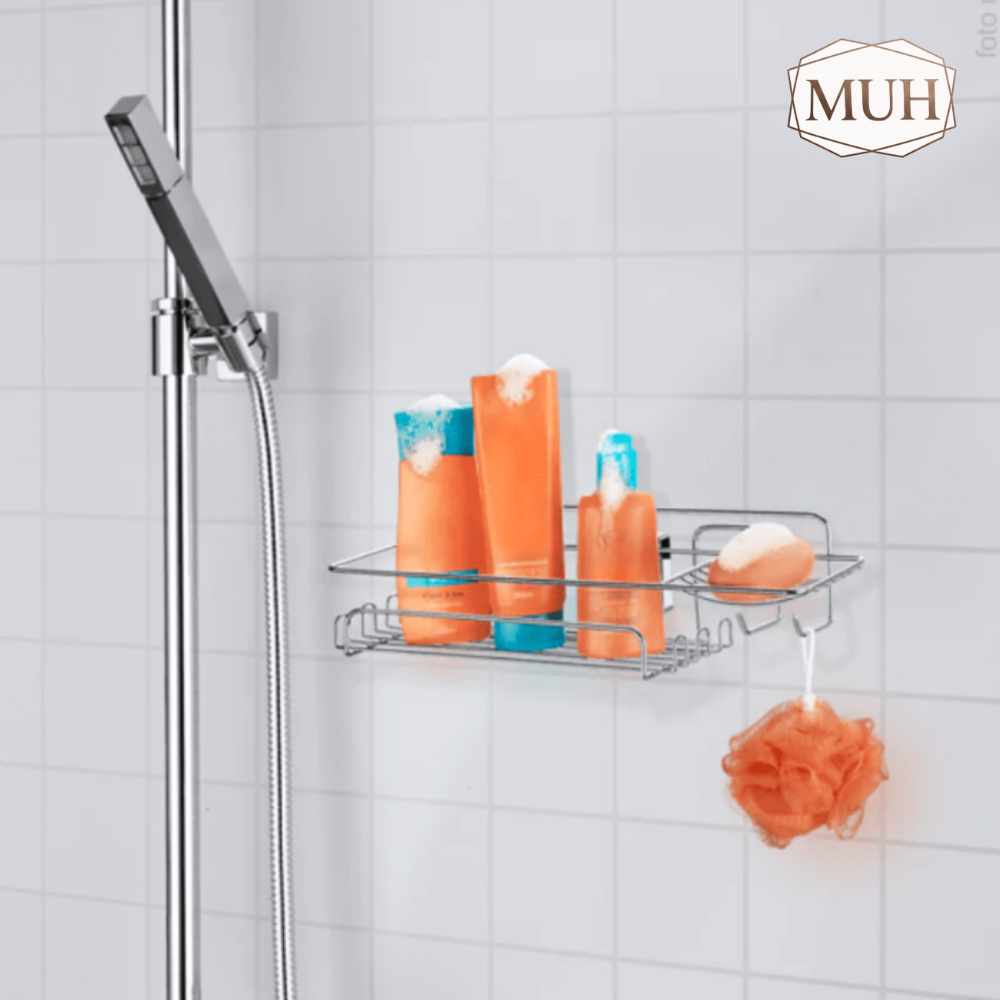 Suporte Porta Shampoo Retangular com Ventosa Cromado