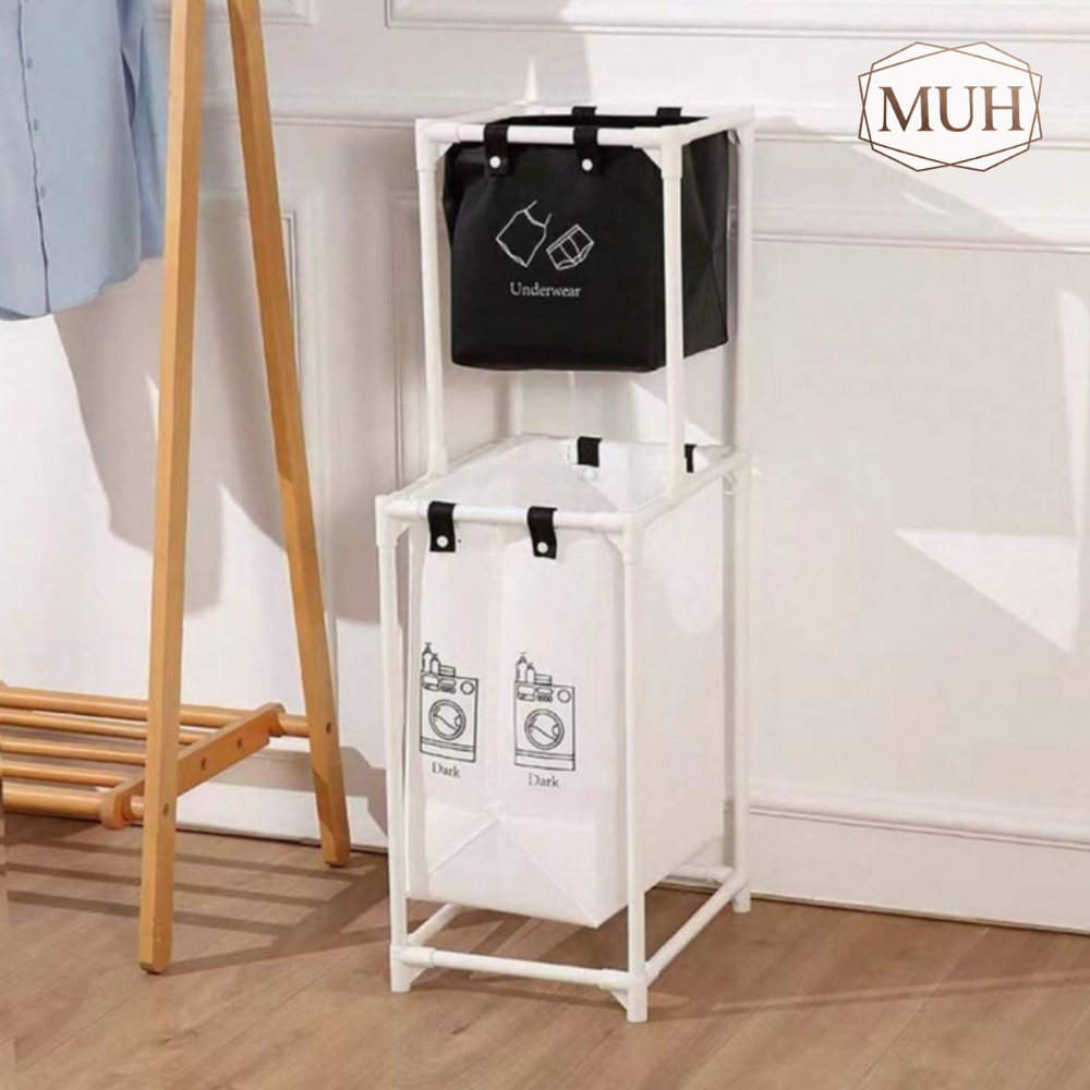 Cesto Roupa Suja Duplo Multiuso Organizador Prático Grande