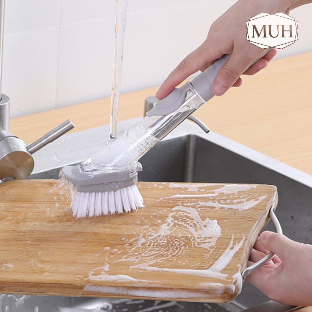 Escova Limpeza Lava Louça Porta Detergente Dispenser 2 em 1