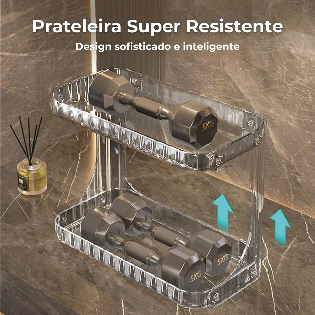 Sissy - Prateleira Organizadora Dupla Multiuso em Acrílico