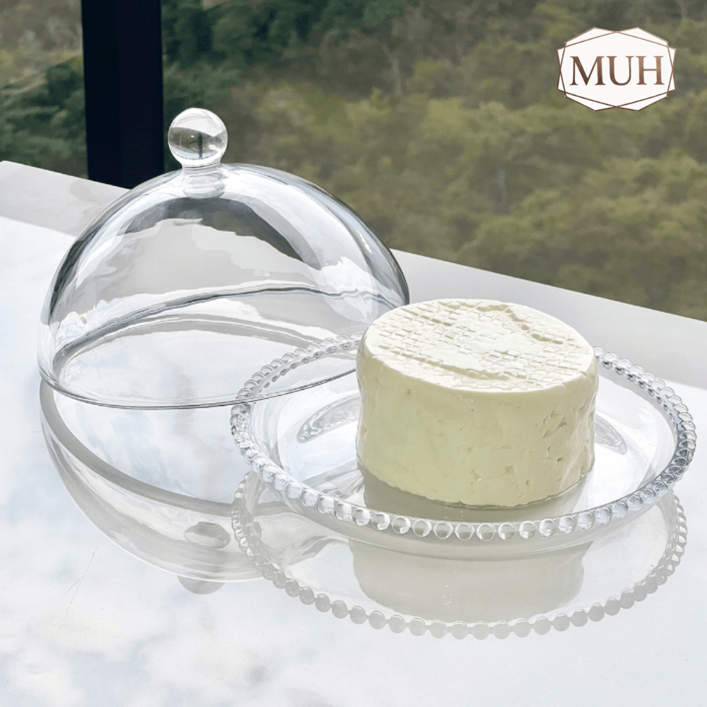 Queijeira Cristal Pearl Bolinha - 20 cm