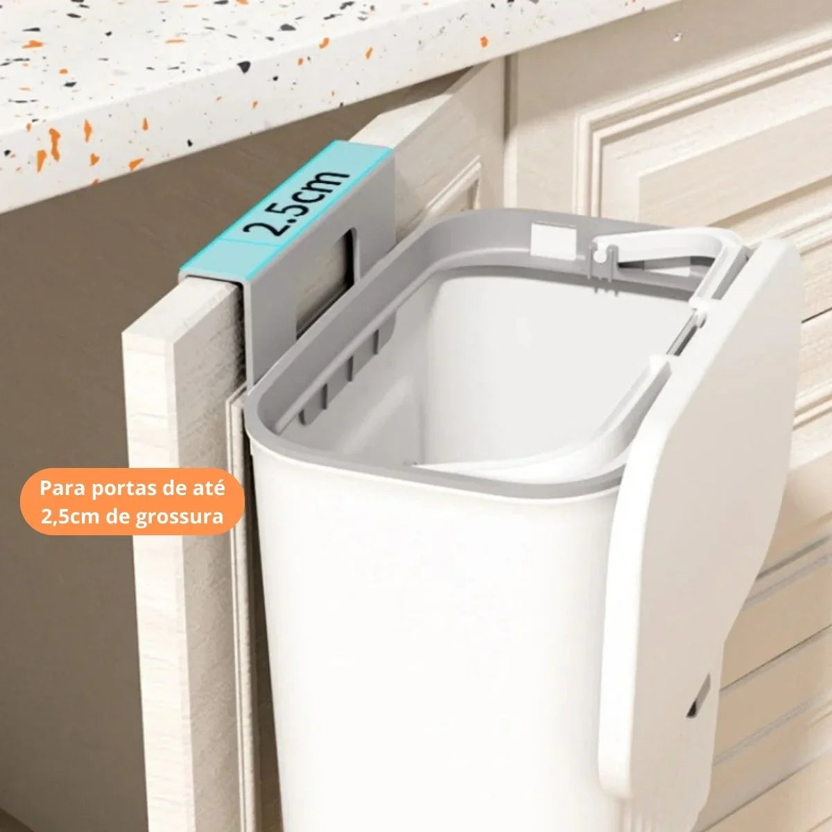 LixoFlex - Lixeira 9 Litros Pendurável e Veda Cheiros Com Adesivos ProFix