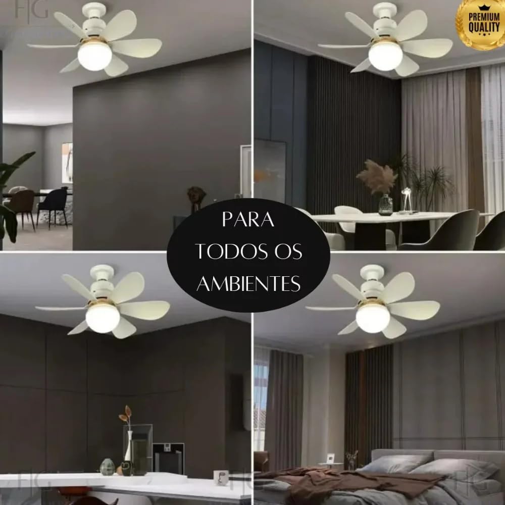 Ventilador de Teto com Lâmpada LED.