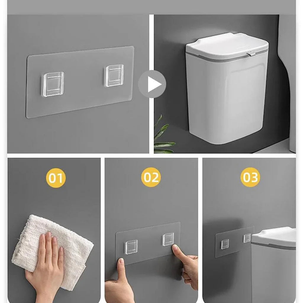 LixoFlex - Lixeira 9 Litros Pendurável e Veda Cheiros Com Adesivos ProFix