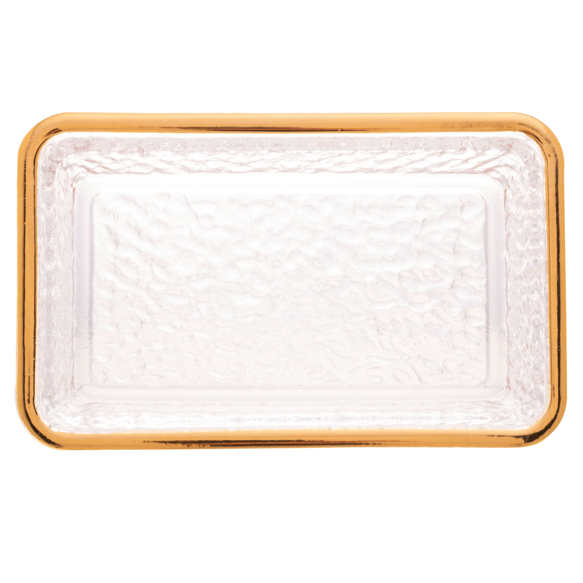 Manteigueira Petra Cristal Ecológico e Fio de Ouro com Tampa 17cm