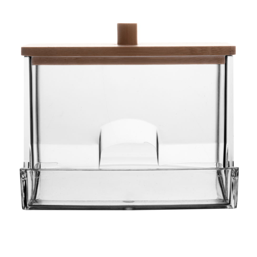 Porta Cotonetes Retangular com Tampa de Bambu My Box